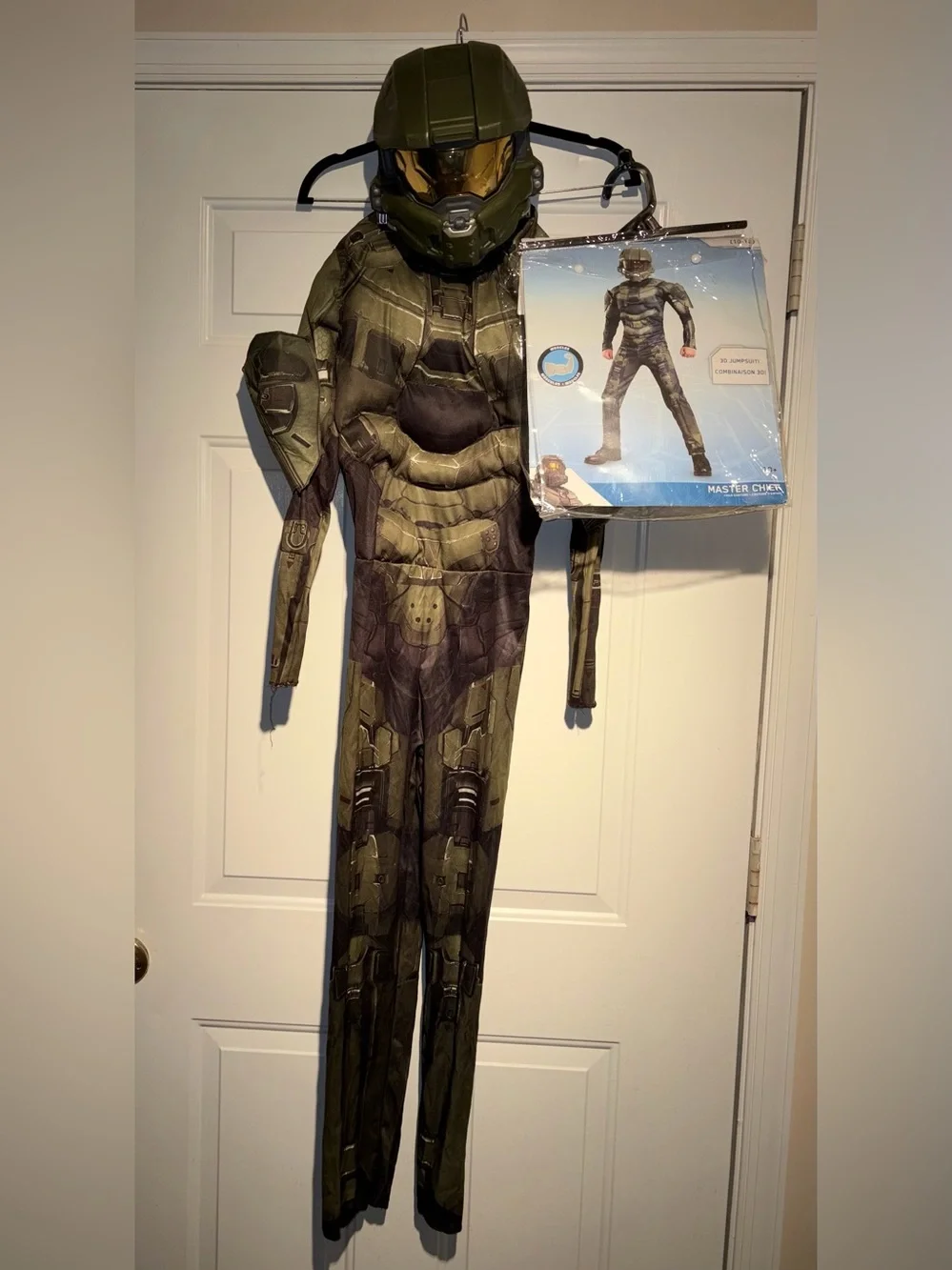Master Chief Kids Costume - Green Kids' Armor Jumpsuit with mask boy size 10/12